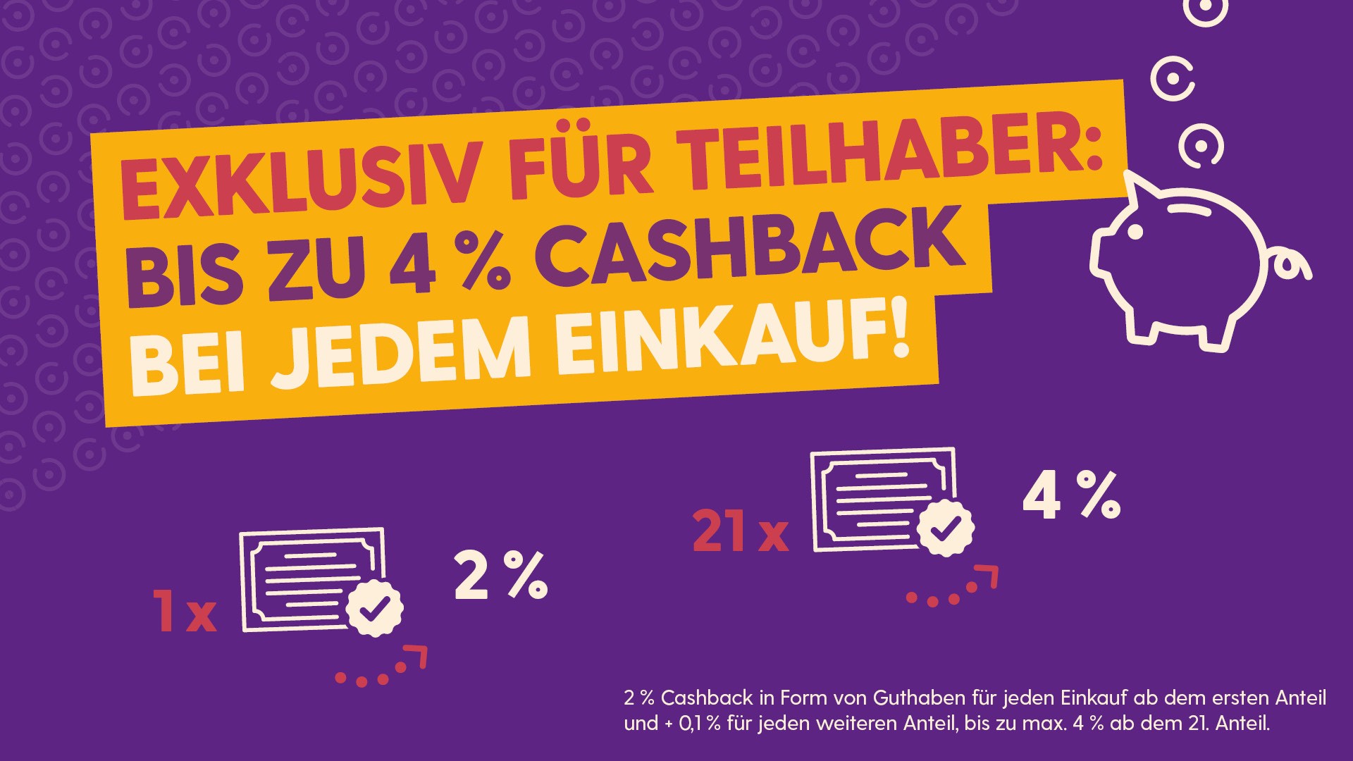 Neues Cashback für Teilhaber